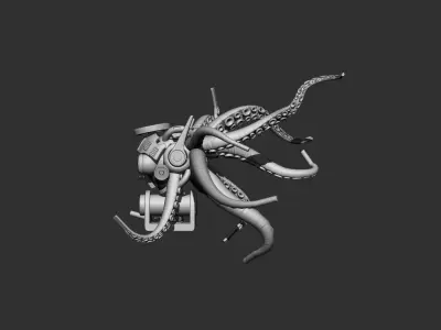 Octopus spider with glowing eyes Free low-poly 3D model