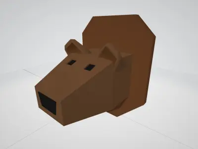 Animal heads Low-poly 3D model