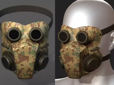 Mask helmet scifi military combat  Low-poly 3D model