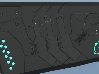 dominator futuristic gun in sky Low-poly 3D model