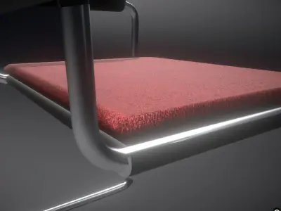 Waiting room chair Low-poly 3D model