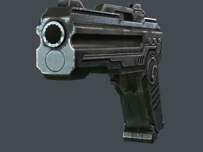 Sci-fi Pistol Concept Model Low-poly 3D model