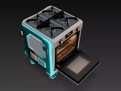 sci-fi oven Low-poly 3D model
