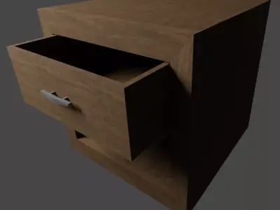 Side Table with Drawer Free 3D model