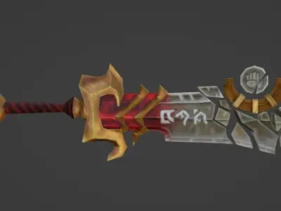 Ashbringer - LOW POLY sword model Low-poly 3D model