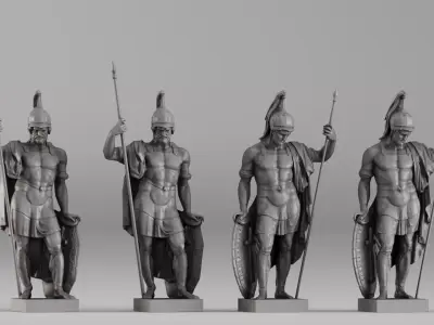 001659 Ancient Warrior Statue Collection 3D print model
