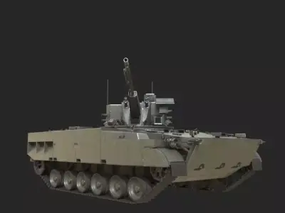 4 coatings of Russian 2S38 Derivatsiya-PVO self-propelled AA gun Low-poly 3D model