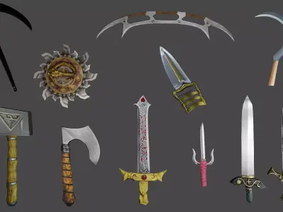 Melee Weapons Pack 01  Low-poly 3D model
