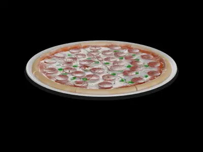 Pasties dumplings and pizzas Meat Feast Pizza 3D model