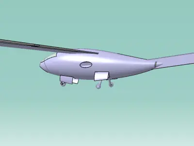 A powered glider Low-poly 3D model