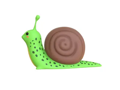 Cartoon Snail v003 - 3D Model Low Poly  Low-poly 3D model