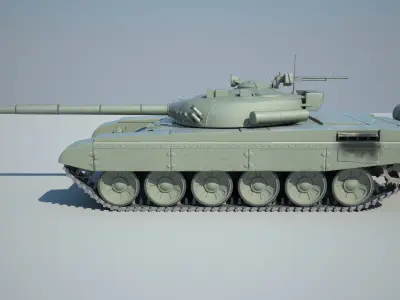 T-72A military tank Low-poly 3D model