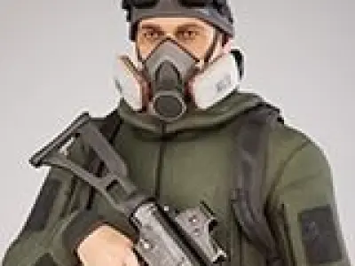 Casual Soldier 21 Low-poly 3D model