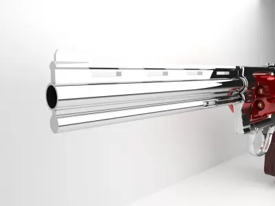 High Power Revolver Low-poly 3D model