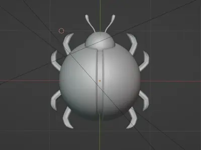 Yellow ladybug 3D model