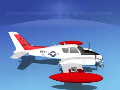 Cessna U-3B Blue Canoe V09 3D model