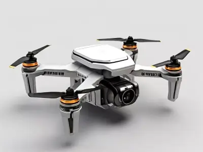Realistic Foldable Quadcopter Drone Low-poly 3D model