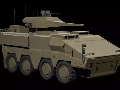 Mid Poly - Military Boxer Armored Vehicle Low-poly 3D model