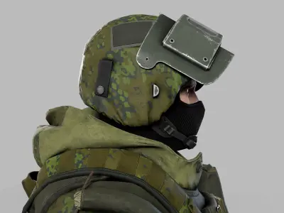 Modern Russian Soldier Low-poly 3D model