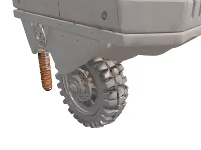 SciFi Armored Wheel Module Low-poly 3D model