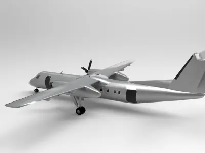 DeHavilland DHC-8-Q300 Low-poly 3D model