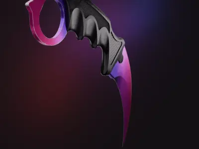 Karambit Knife Game Ready PBR Low Poly Low-poly 3D model