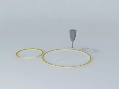 s gold cup and glass Free 3D model