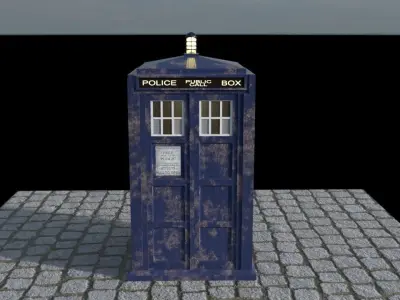 The Tardis Interior and Rigged Low-poly 3D model