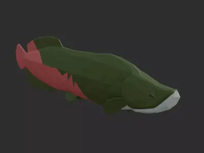 Low Poly Arapaima Low-poly 3D model