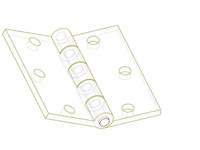 3D Model Hinge brass Low-poly 3D model