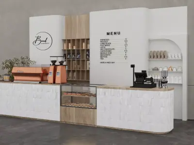 Ultimate Coffee Bar Collection 5 in 1 Interior Scene Bundle 3D model