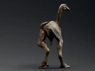 Dinosaur Gallimimus Unreal Engine Project Low-poly 3D model