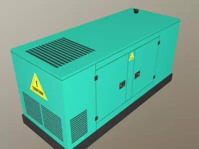 Industrial Power Generator Low Poly Low-poly 3D model