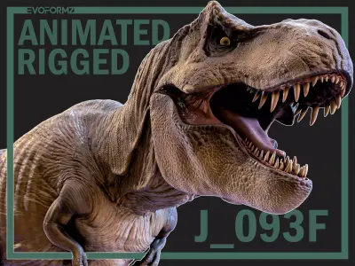 Tyrannosaurus Rex Jurassic Park High Poly 3D Model Blender Low-poly 3D model