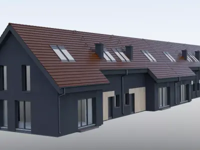 four private houses 3D model