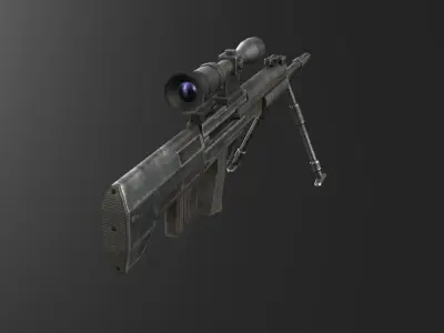 QBU 88 Sniper Rifle Low-poly 3D model
