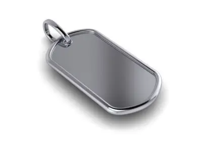 Military DogTag with bail Small Medium Large Pendant Jewelry 3D print model