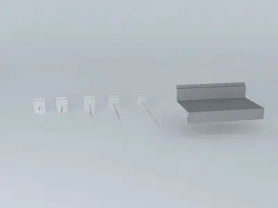 hooks and shelf canaletado panel Free 3D model