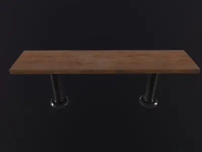 Old Wooden Bench 3D Model Low-poly 3D model