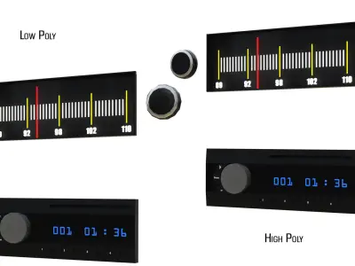 Painels Items for Vehicles Low-poly 3D model