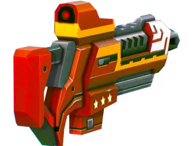 LowPoly Sci-Fi Cartoon Assault Rifle Future Low-poly 3D model