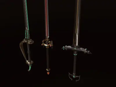 Stylized Heavy blade pack Low-poly 3D model