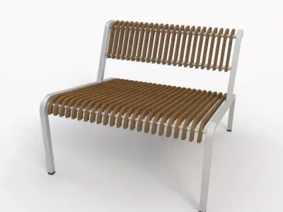 Chair-16 lounge chair made of wood and metal Free 3D model