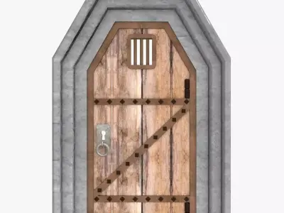 Medieval Wooden Door 3D model