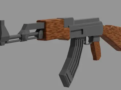 Low poly AK-47 Free low-poly 3D model