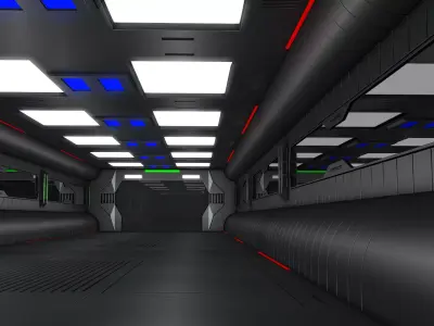 Sci Fi Futuristic Corridor 3D model purchase