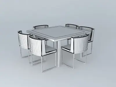 Kitchen Dining Set Free 3D model