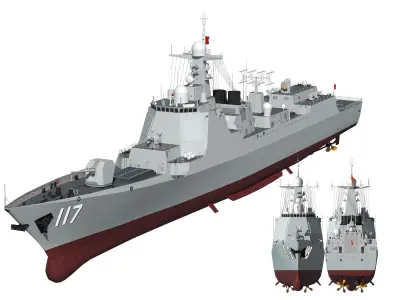 China Navys 052D Missile Destroyer 3D model