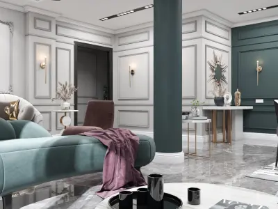 Reception - Living Room 3D model Free 3D model