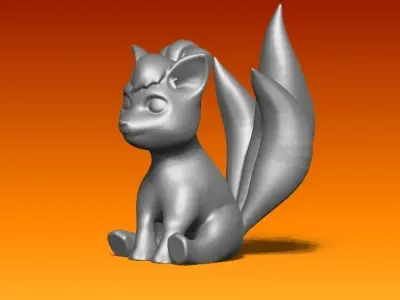 cartoon fox statue Free 3D print model